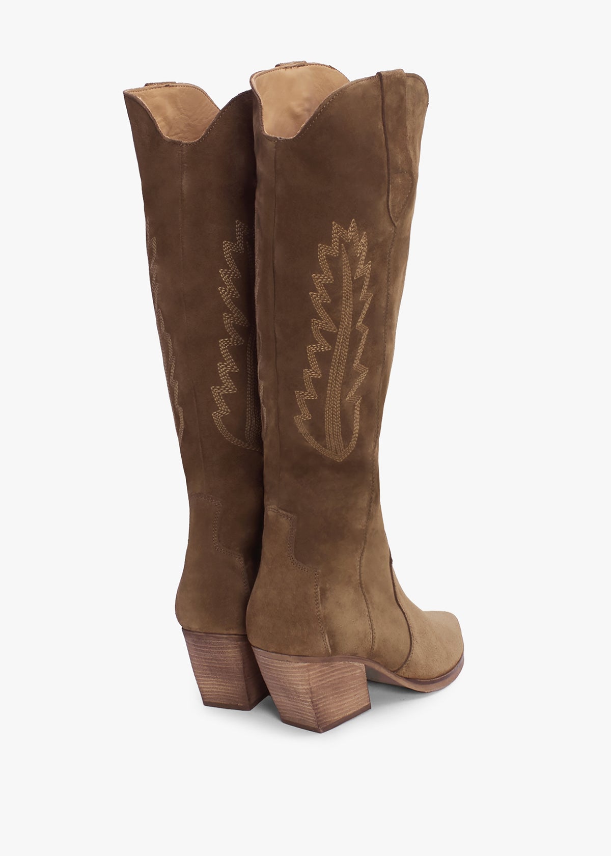 Kubra Tan Suede Mid Height Cowboy Boots