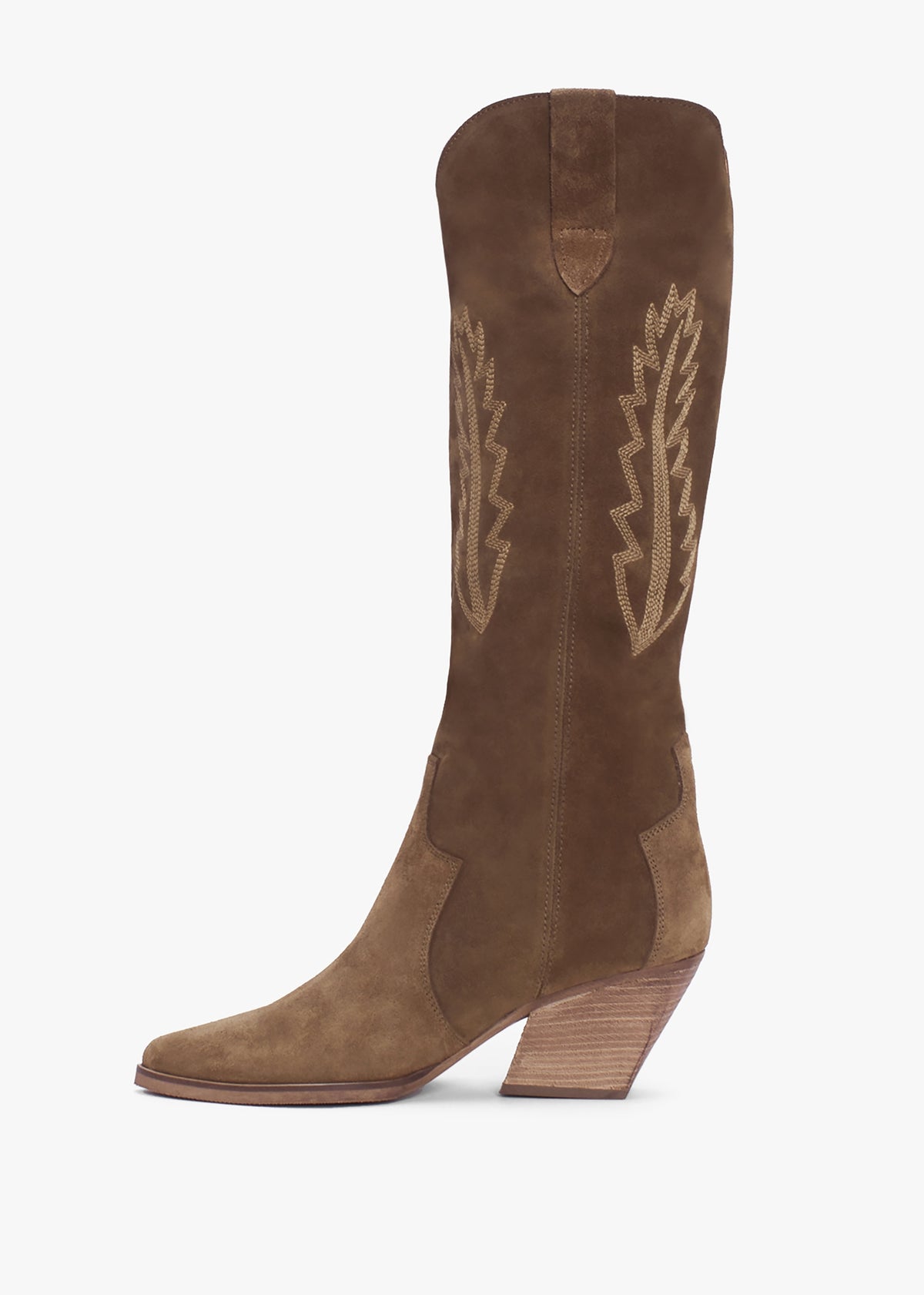 Kubra Tan Suede Mid Height Cowboy Boots