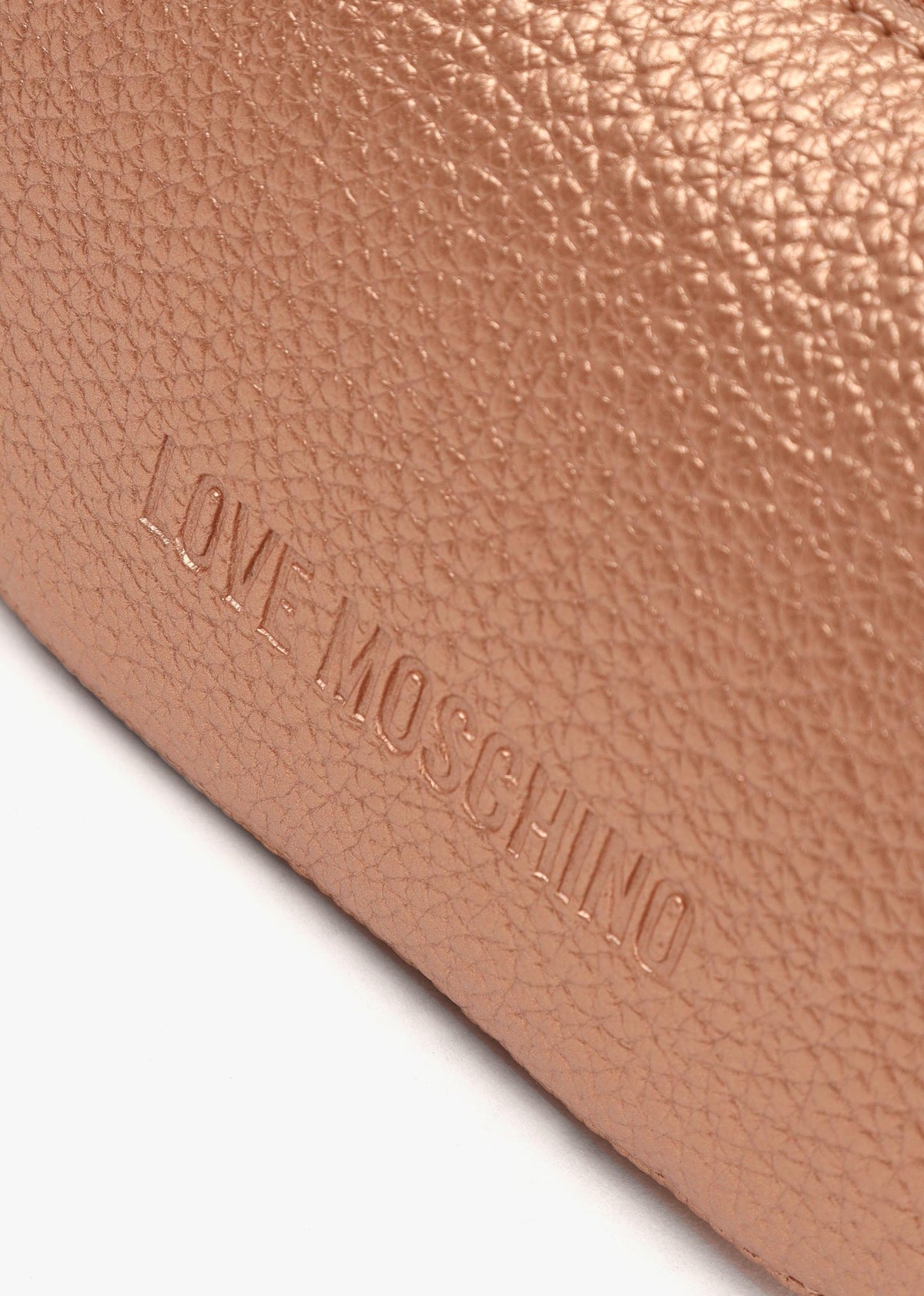 Laminated Metallic Rose Gold Baguette Bag