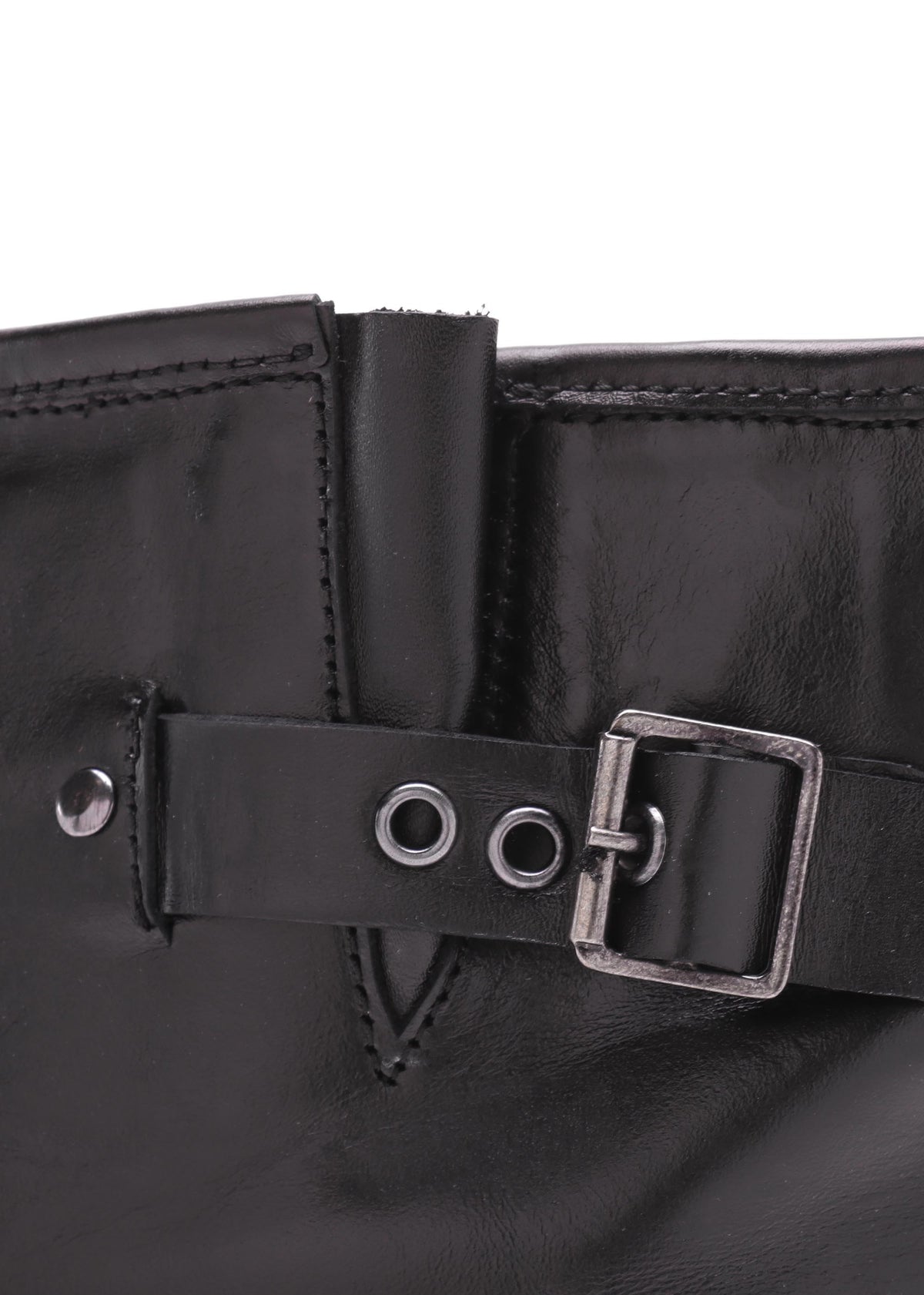 Ibike Black Leather Chunky Biker Boots