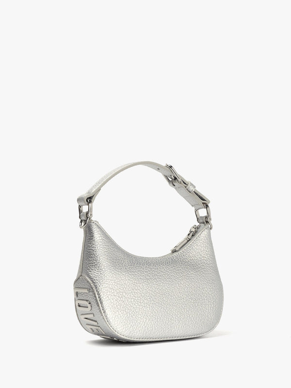 Laminated Metallic Argento Baguette Bag