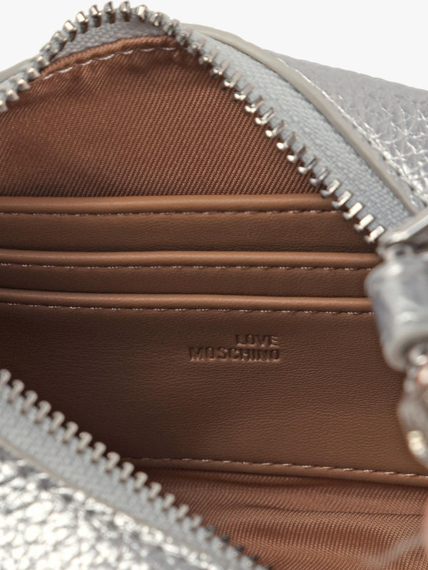Laminated Metallic Argento Baguette Bag