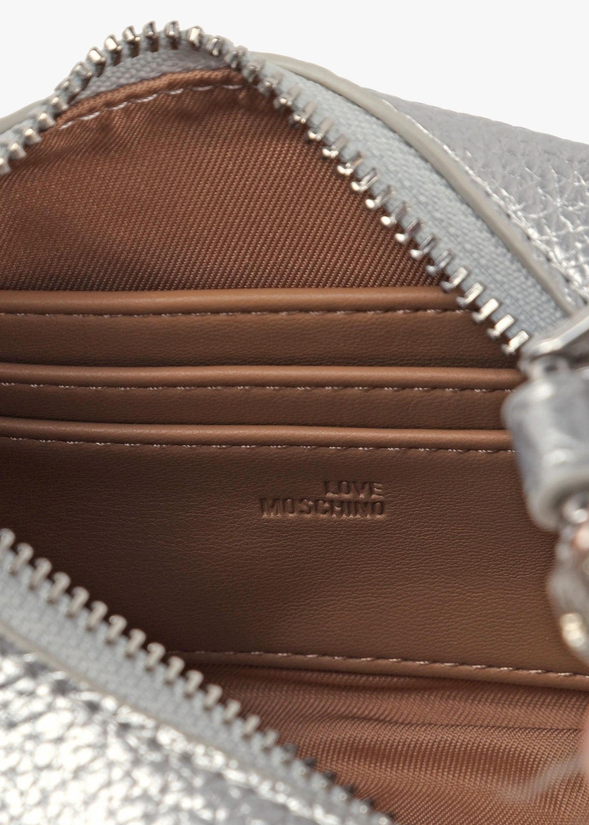 Laminated Metallic Argento Baguette Bag
