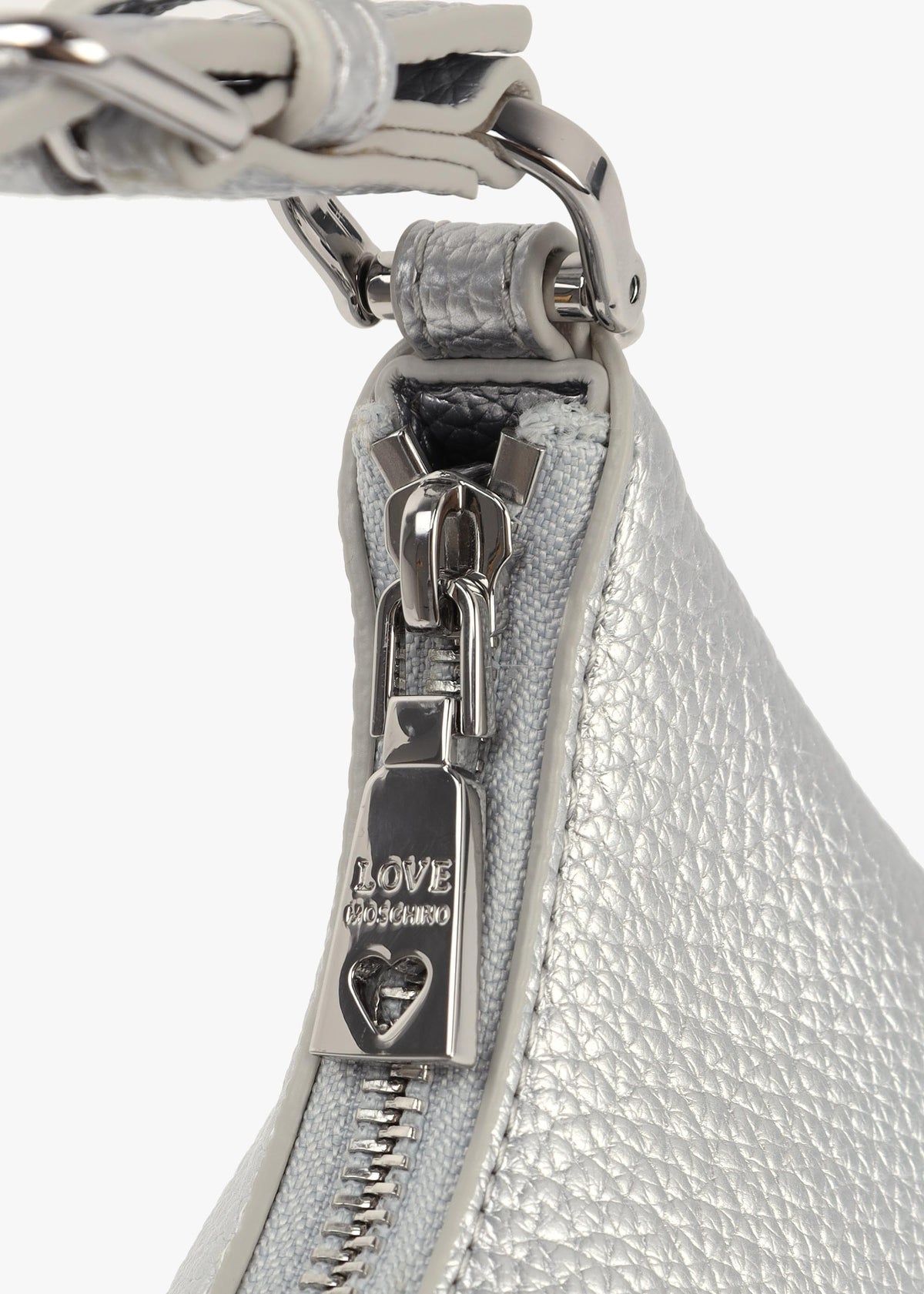 Laminated Metallic Argento Baguette Bag