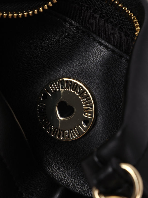Strass Heart Nero Chain Shoulder Bag