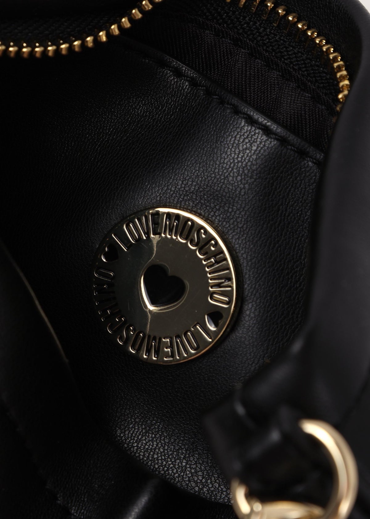 Strass Heart Nero Chain Shoulder Bag
