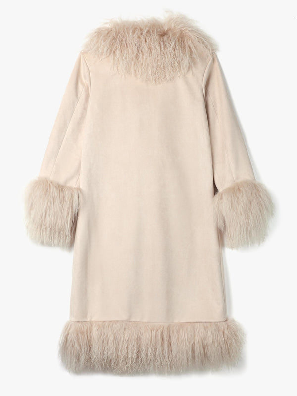 Lolly 70’s Biscotti Mongolian Lambswool Long-Length Coat