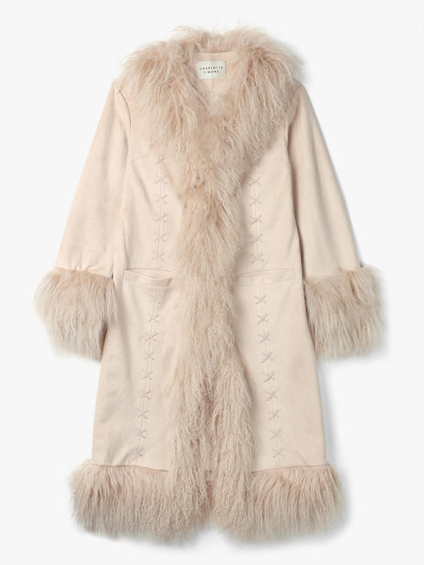 Lolly 70’s Biscotti Mongolian Lambswool Long-Length Coat