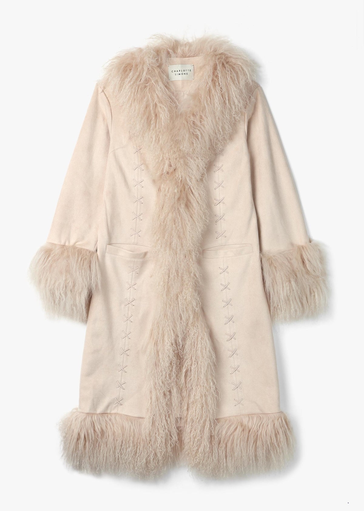 Lolly 70’s Biscotti Mongolian Lambswool Long-Length Coat