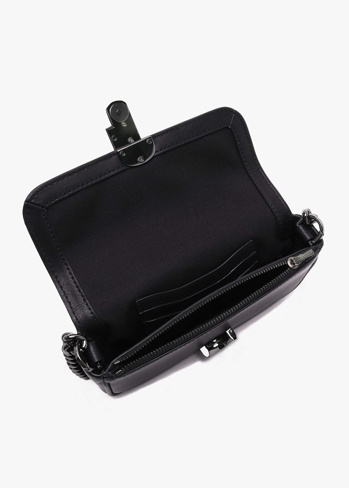 The J Marc Mini Black Gunmetal Leather Shoulder Bag