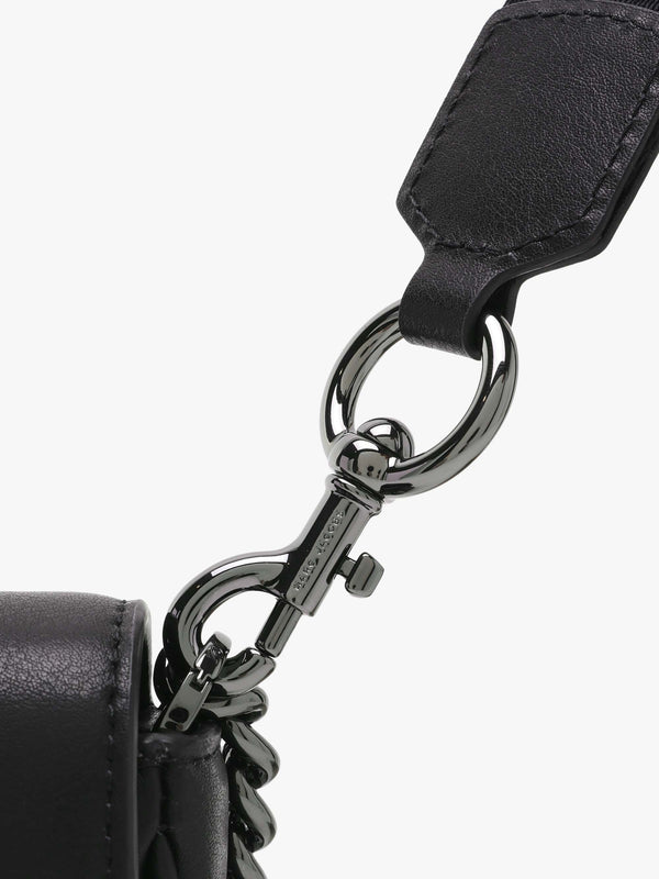 The J Marc Mini Black Gunmetal Leather Shoulder Bag
