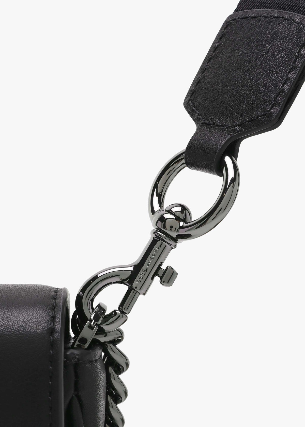 The J Marc Mini Black Gunmetal Leather Shoulder Bag
