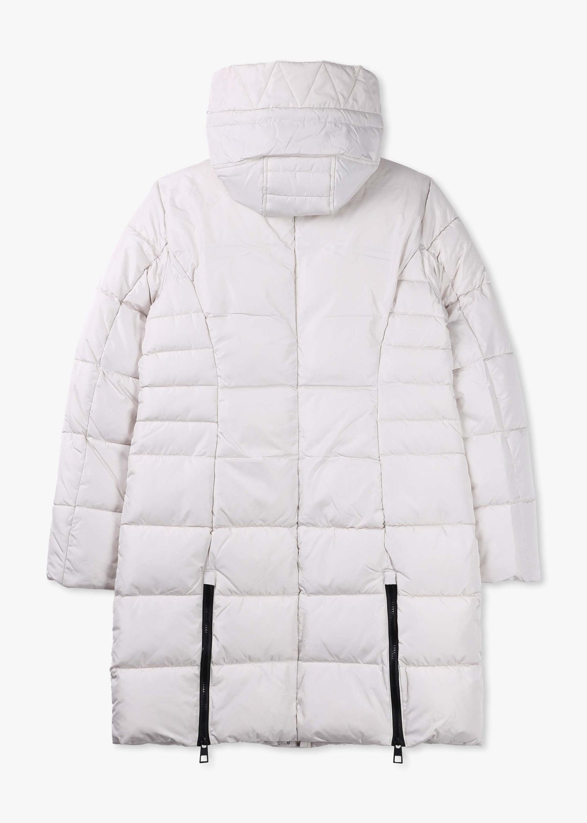 White Mid Length Puffa Coat
