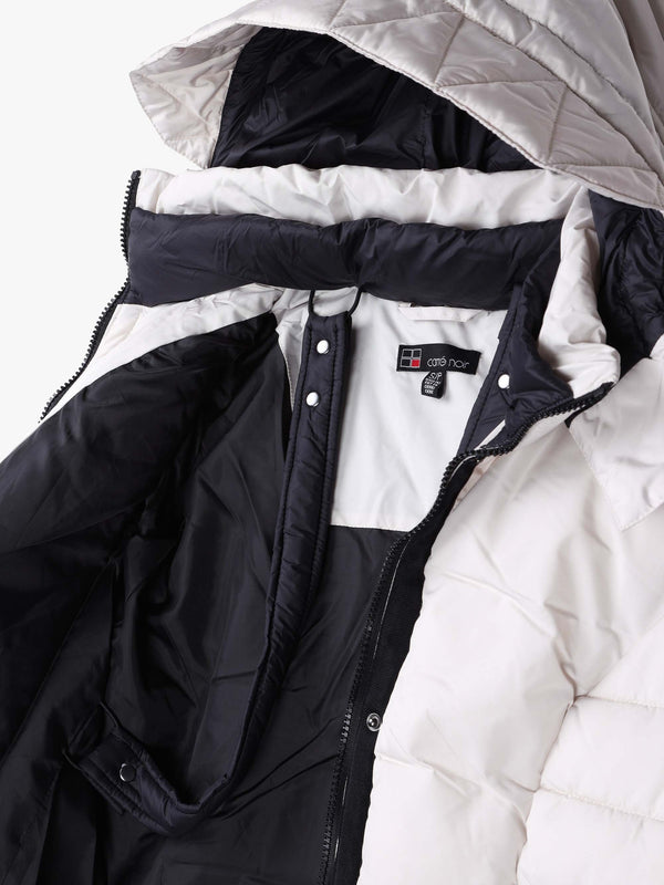 White Mid Length Puffa Coat
