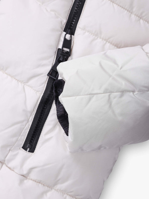 White Mid Length Puffa Coat