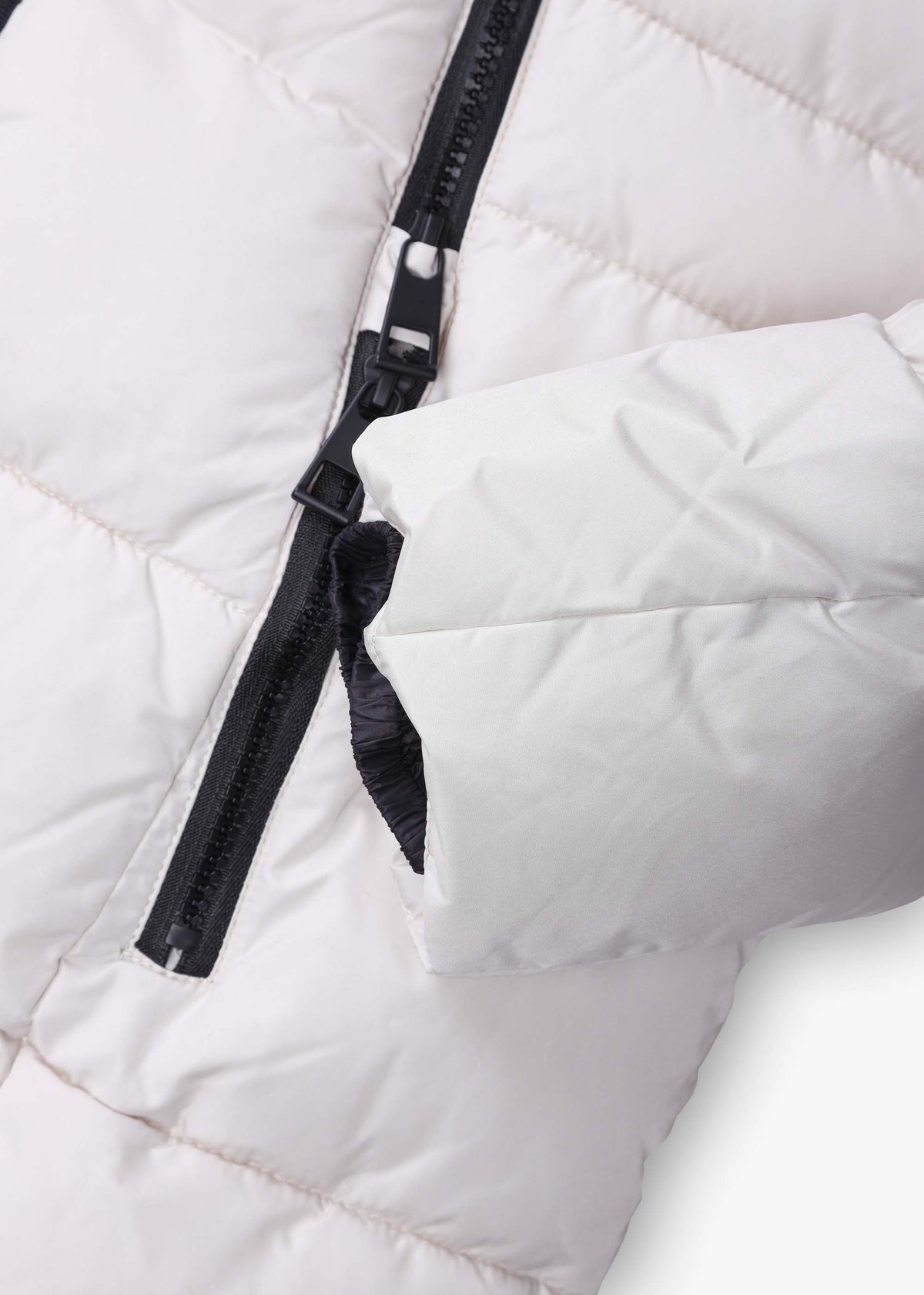 White Mid Length Puffa Coat