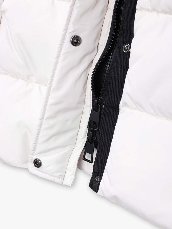 White Mid Length Puffa Coat