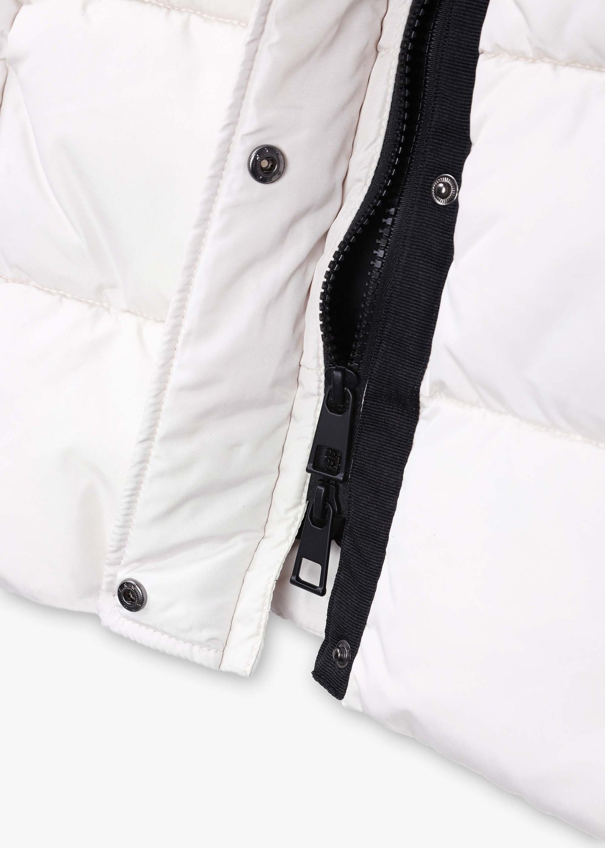White Mid Length Puffa Coat