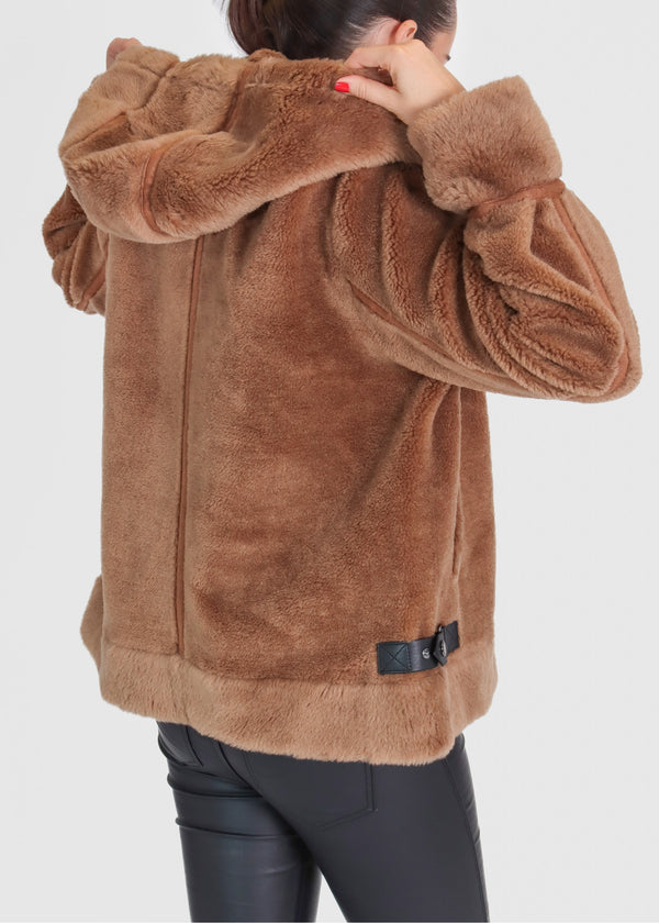 Tresor Tan Wool Aviator Jacket