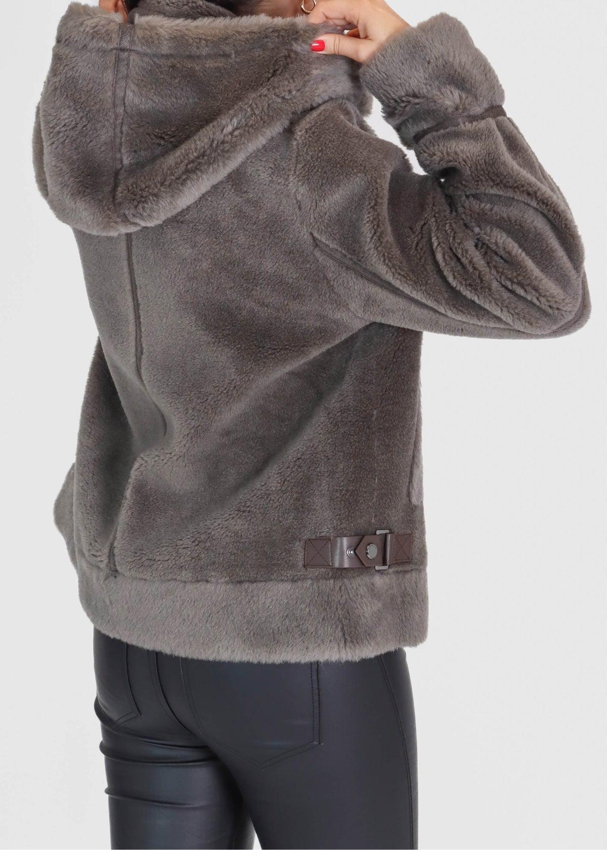 Tresor Grey Wool Aviator Jacket