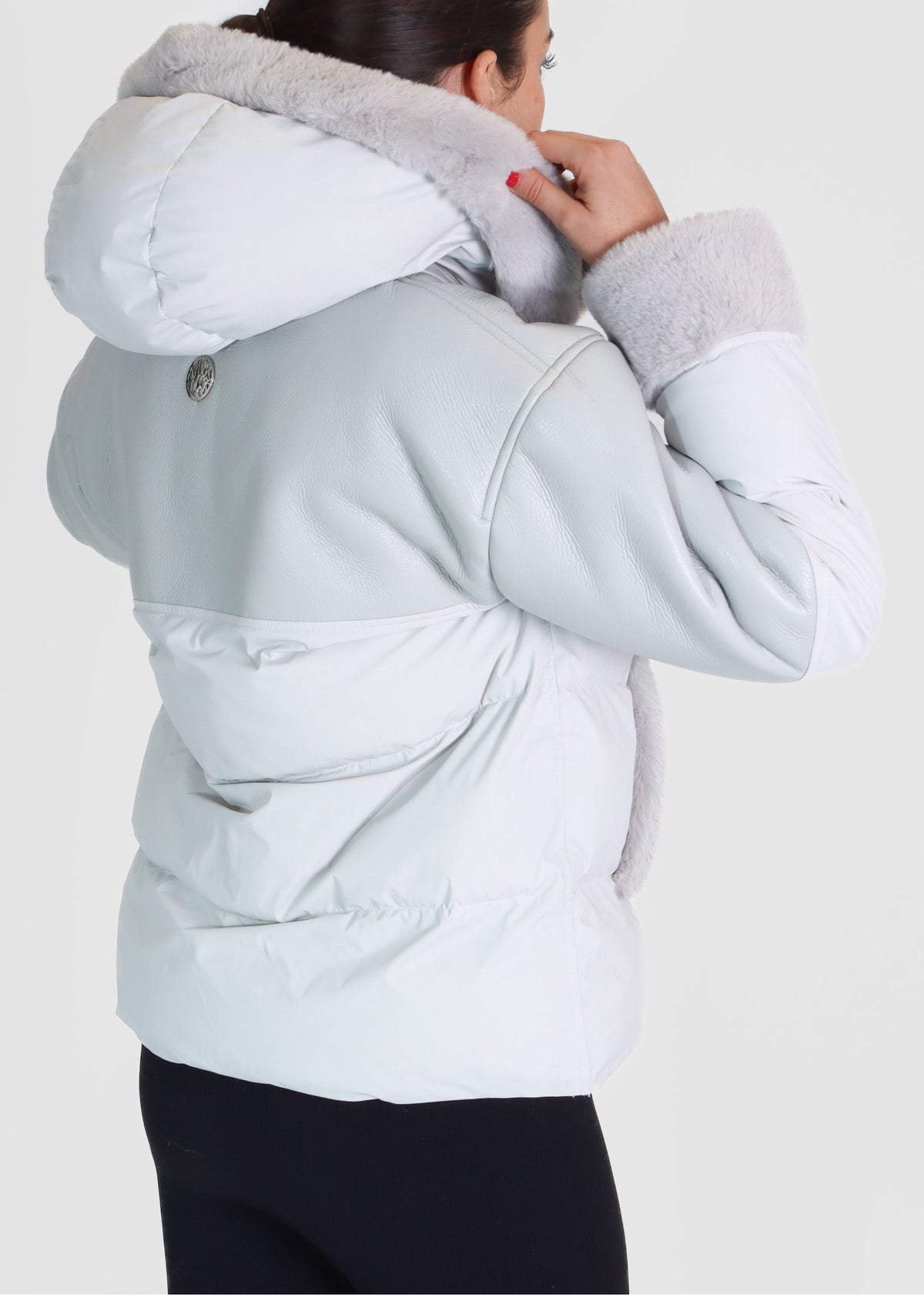 Mina Grey Multi Textile Bomber Jacket