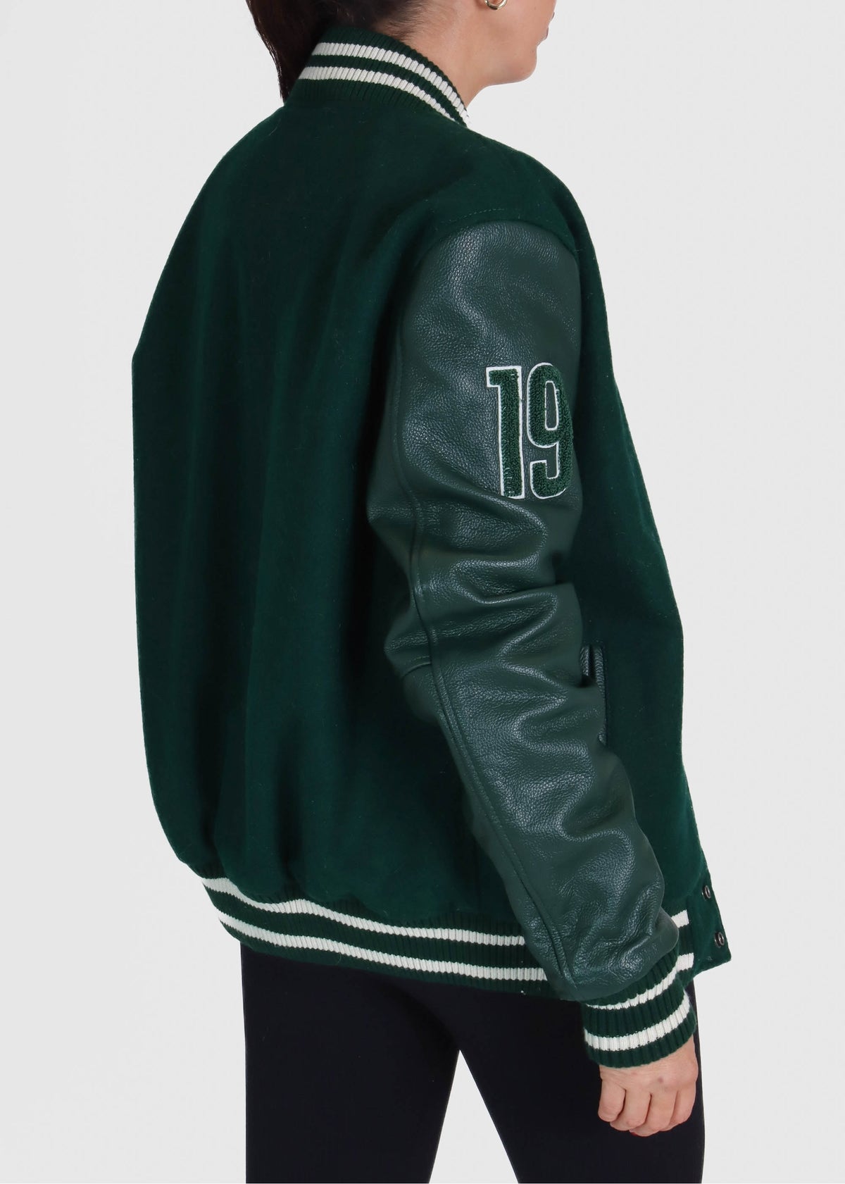 College Oversized Green Varsity Jacket