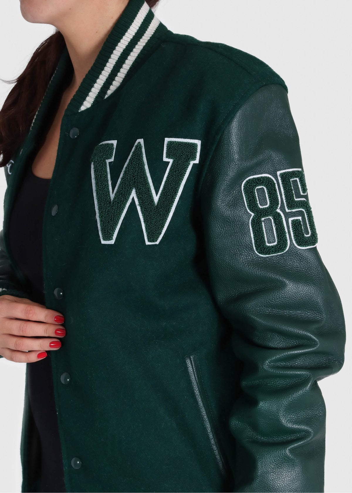 College Oversized Green Varsity Jacket