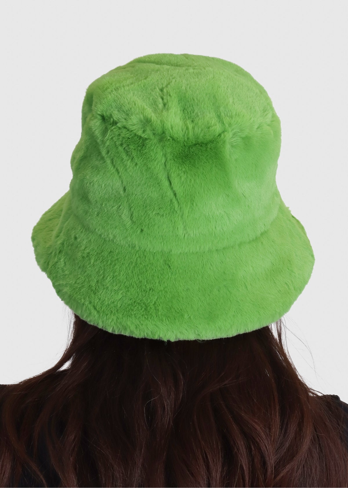 Bobland Green Faux Fur Bucket Hat