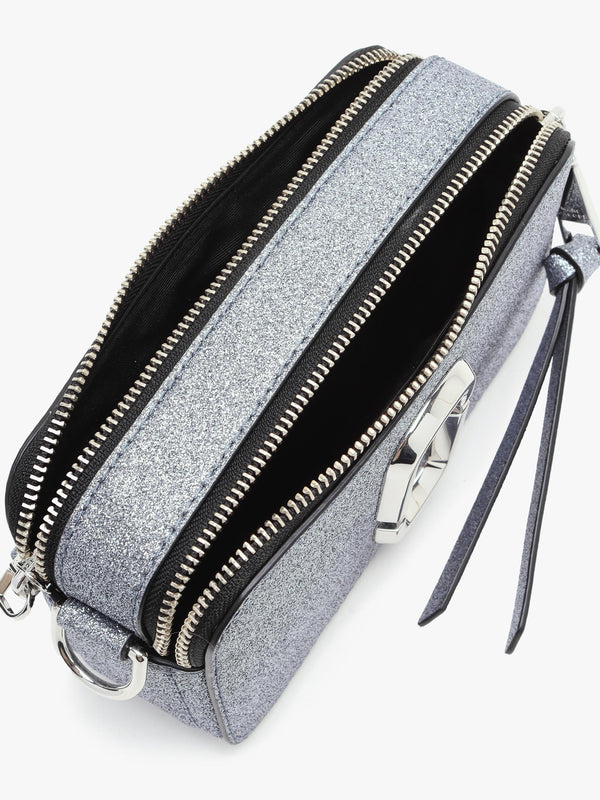 The Snapshot Galactic Glitter Silver Leather Camera Bag