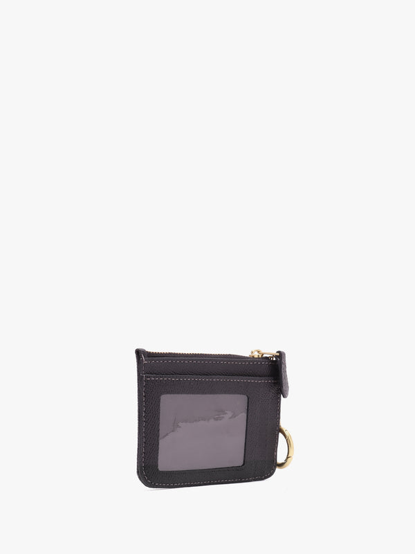 Mini Skinny Black Leather ID Purse