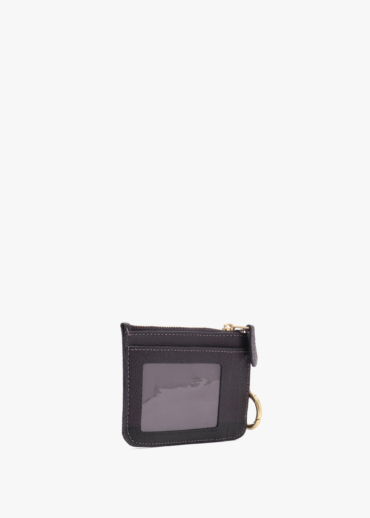 Mini Skinny Black Leather ID Purse