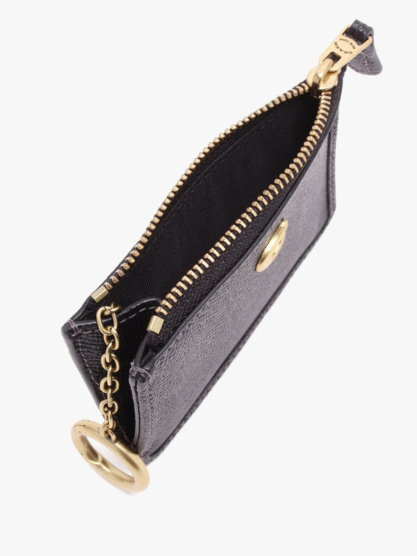 Mini Skinny Black Leather ID Purse