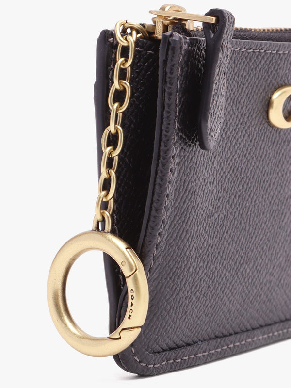 Mini Skinny Black Leather ID Purse
