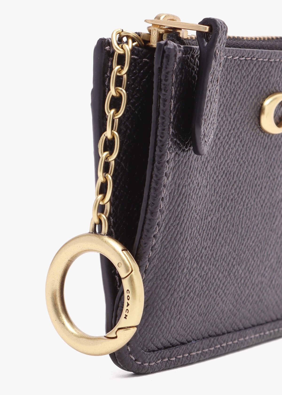 Mini Skinny Black Leather ID Purse