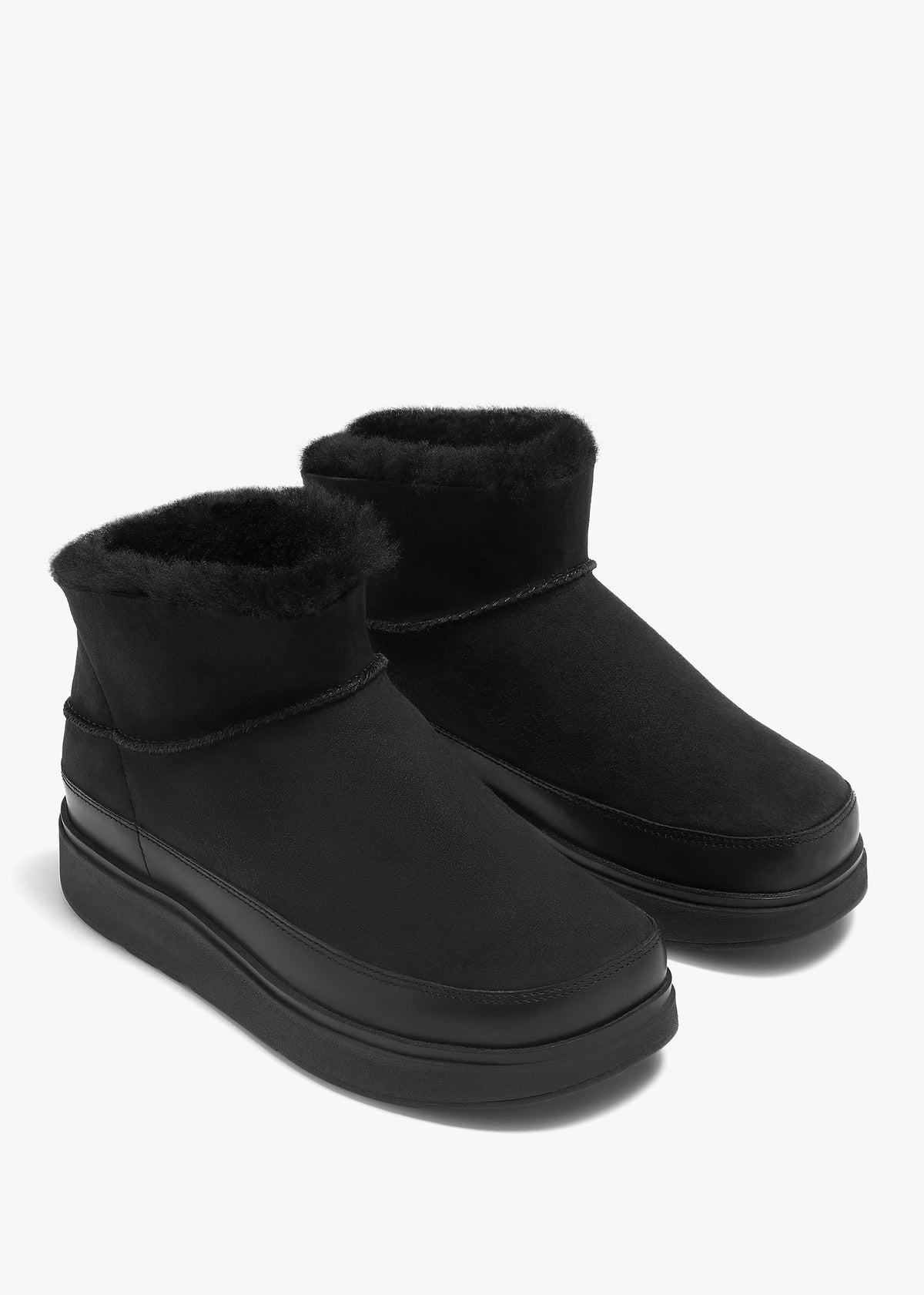 Gen-FF All Black Ultra Mini Double-Faced Shearling Ankle Boots