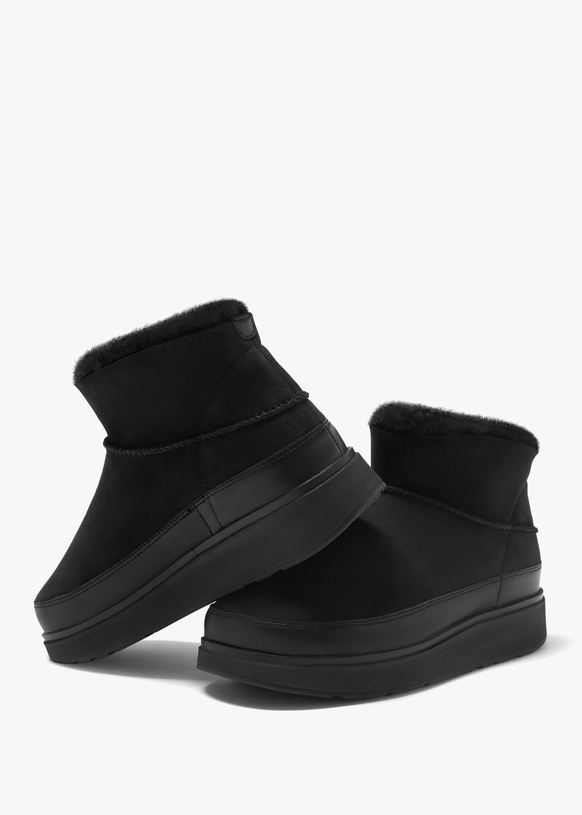 Gen-FF All Black Ultra Mini Double-Faced Shearling Ankle Boots