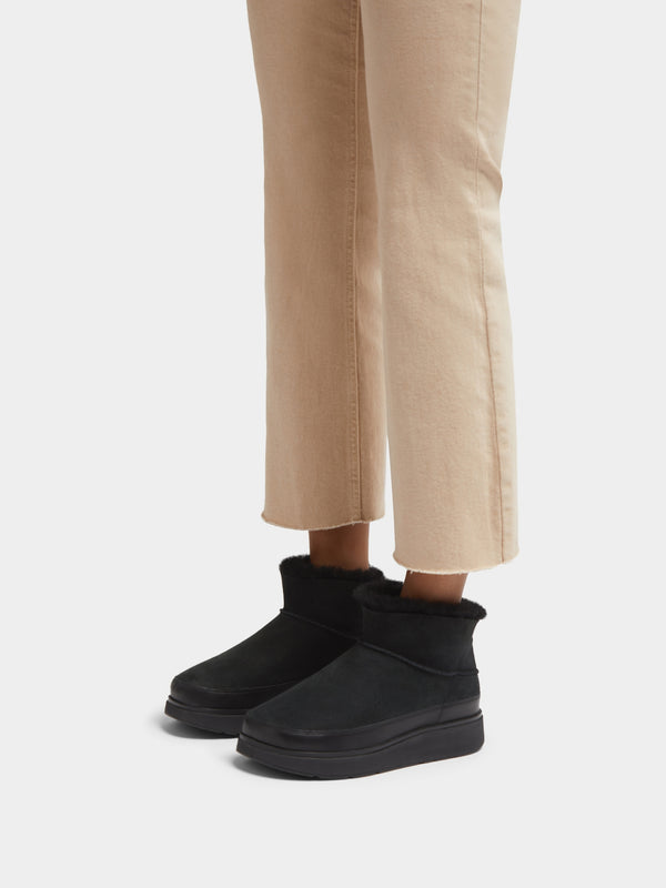 Gen-FF All Black Ultra Mini Double-Faced Shearling Ankle Boots