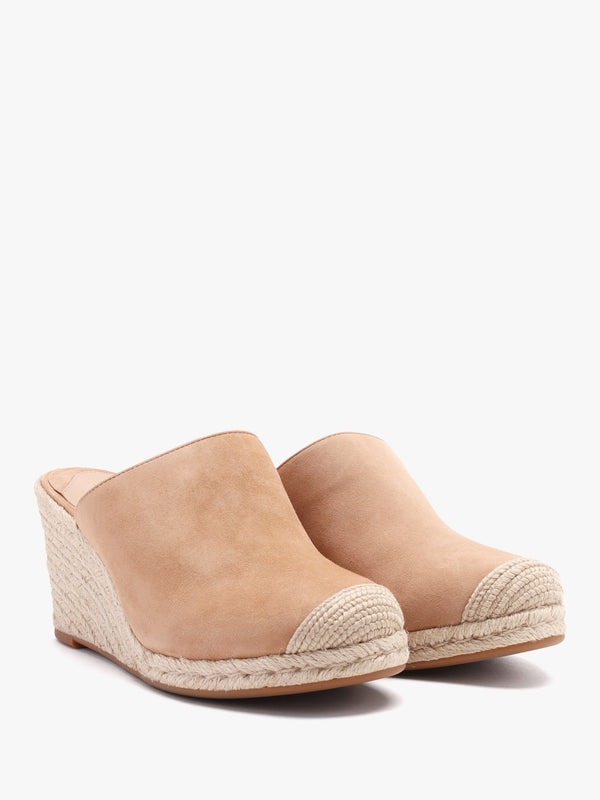 Pennie Camel Suede Blackless Wedge Espadrilles