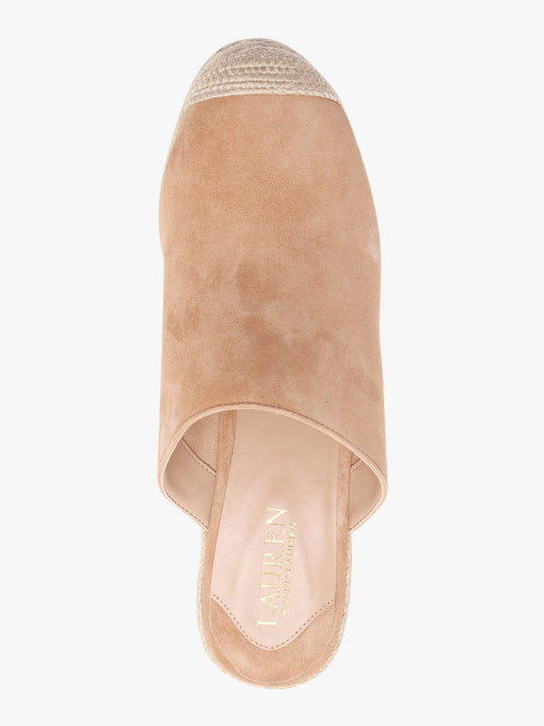 Pennie Camel Suede Blackless Wedge Espadrilles