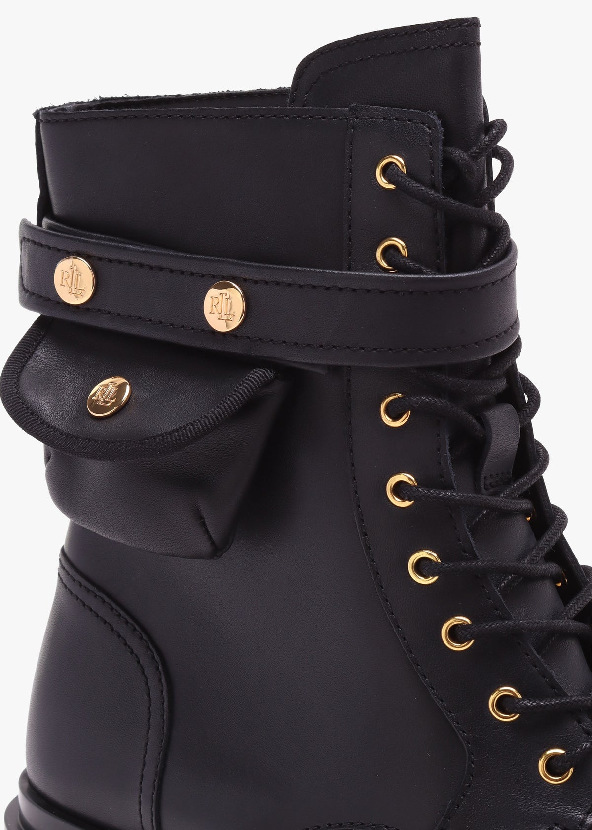 Cammie Black Leather Biker Ankle Boots