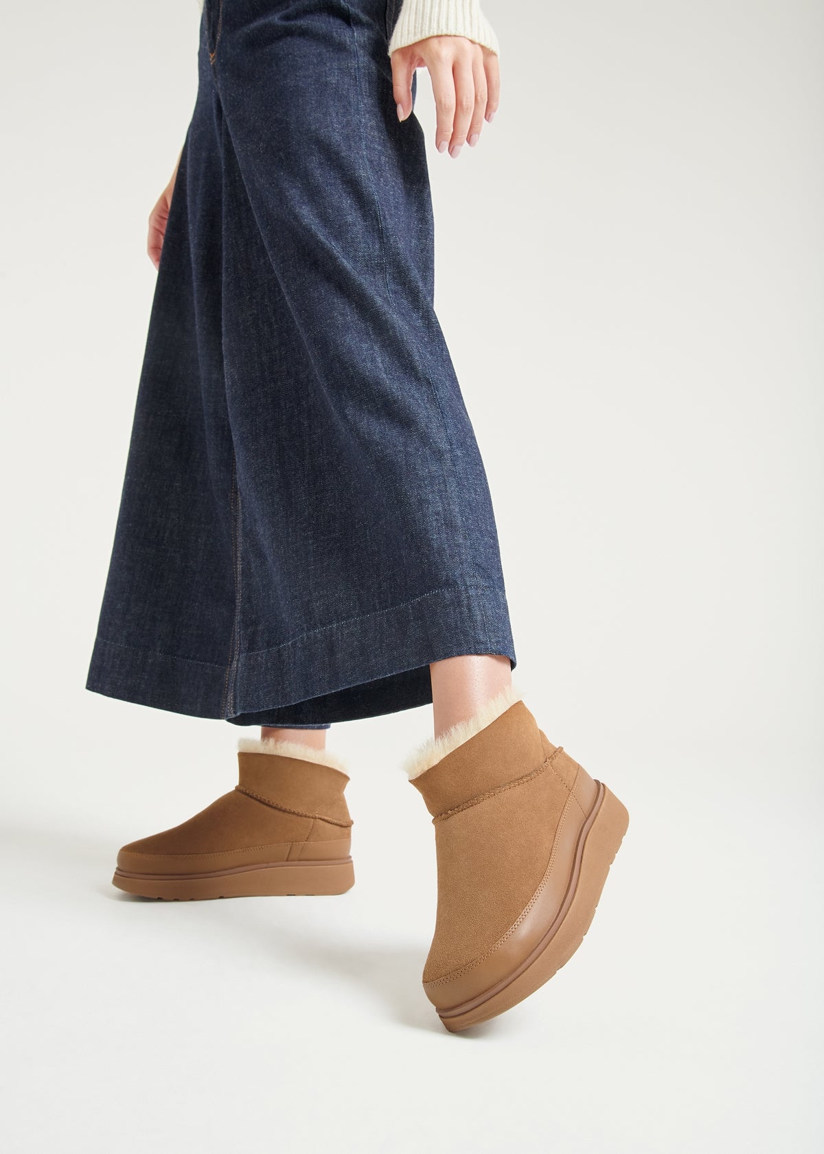 Gen-FF Desert Tan Ultra Mini Double-Faced Shearling Ankle Boots
