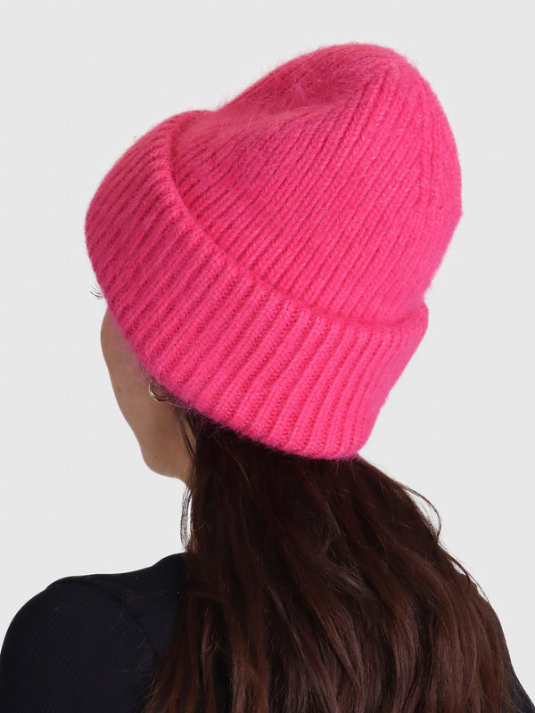 Pink Cashmere Blend Beanie Hat