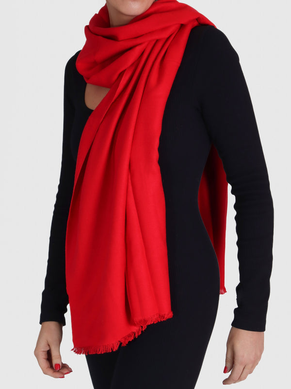 Red Cashmere & Silk Blend Wrap