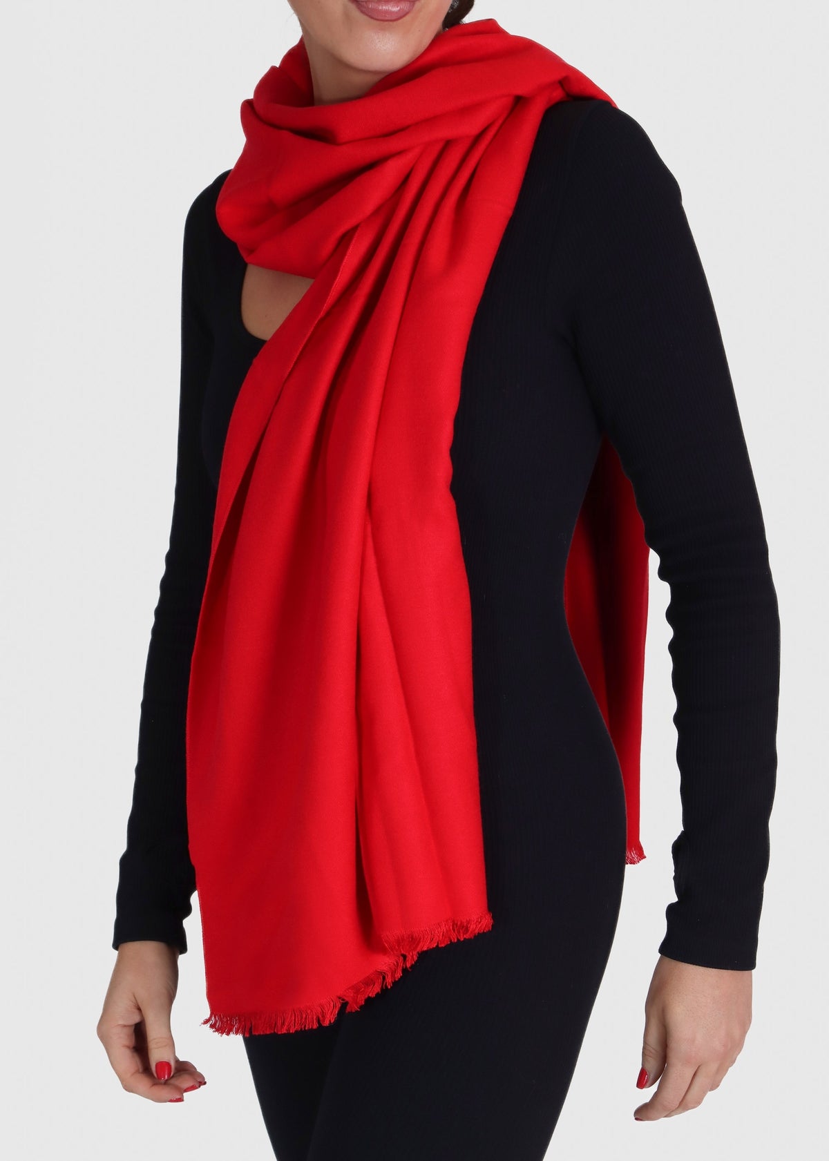 Red Cashmere & Silk Blend Wrap