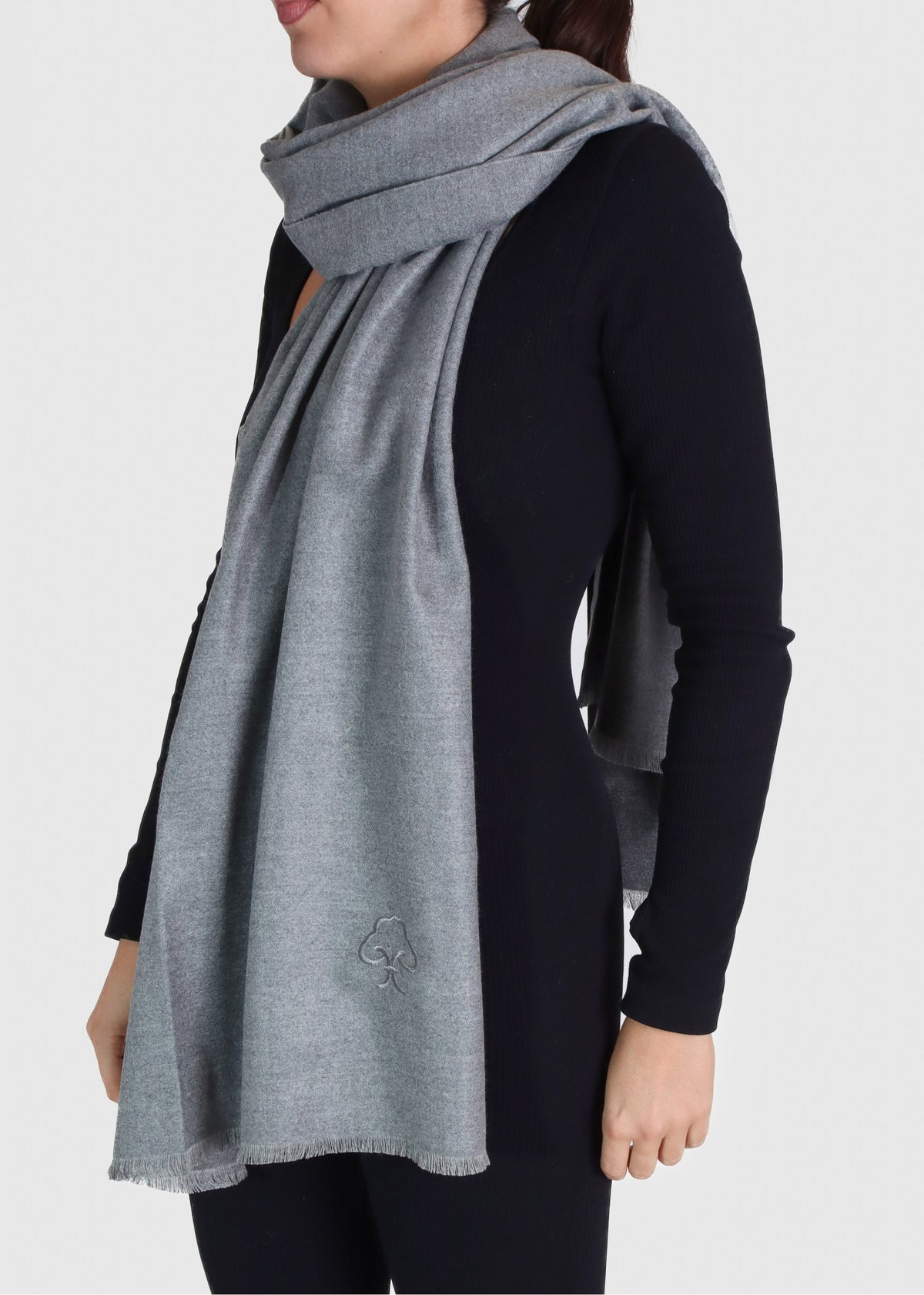 Grey Cashmere & Silk Blend Wrap
