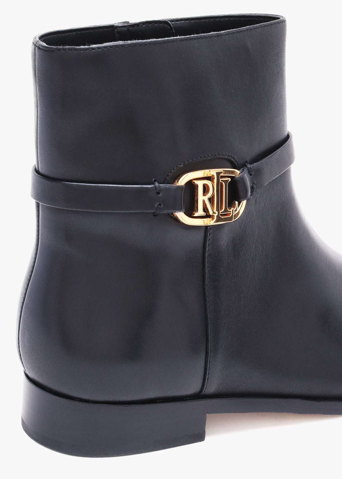 Briela Black Leather Ankle Boots