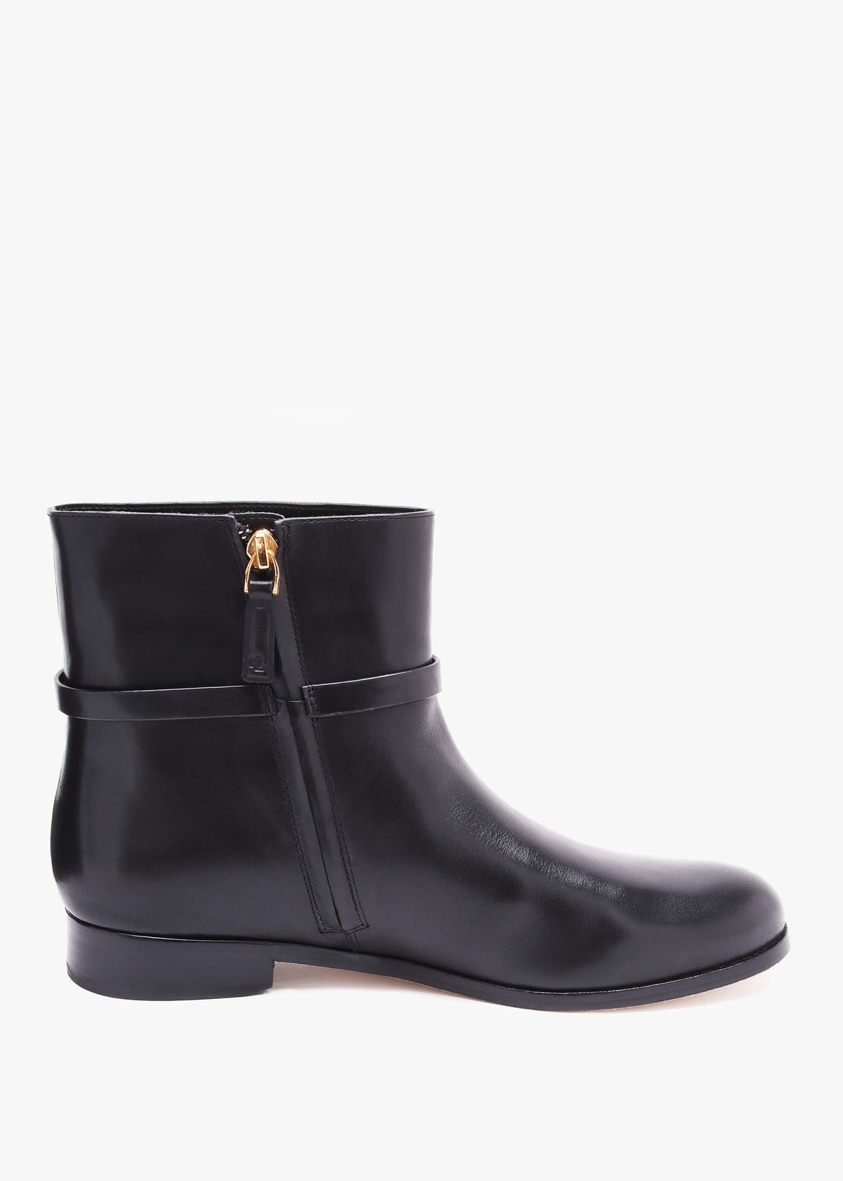 Briela Black Leather Ankle Boots