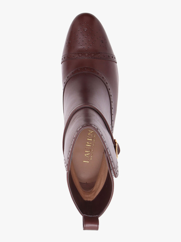 McKinsey Brown Leather Platform High Heel Ankle Boots