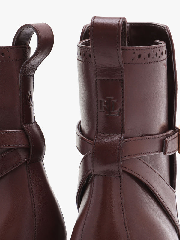 McKinsey Brown Leather Platform High Heel Ankle Boots
