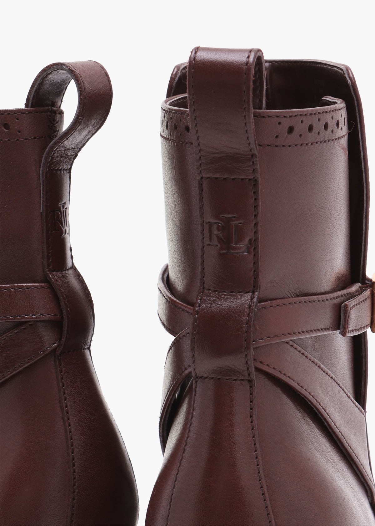 McKinsey Brown Leather Platform High Heel Ankle Boots